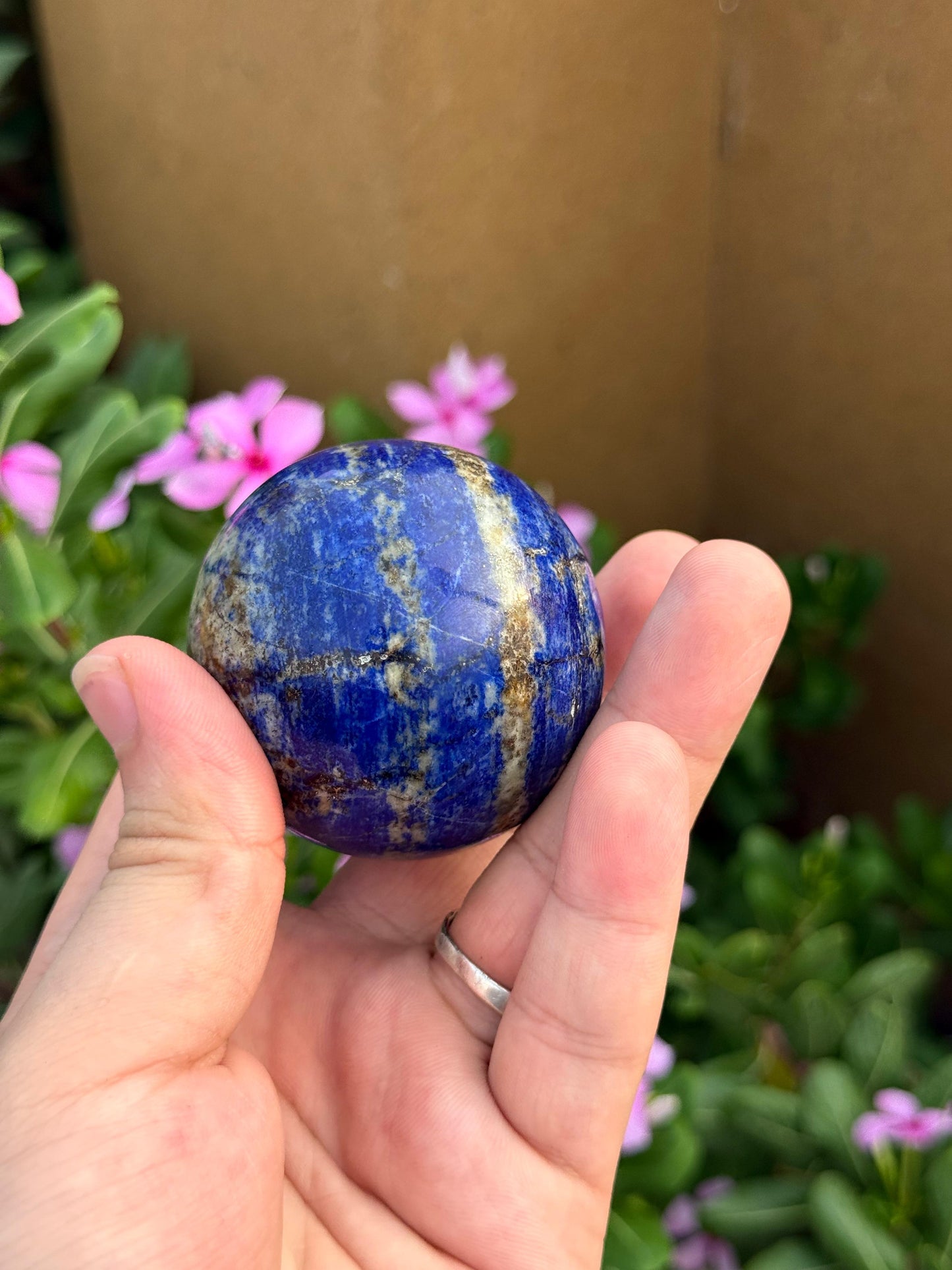 Natural Afghan Lapis Lazuli Sphere 270g 55 mm Diameter Origin Afghanistan