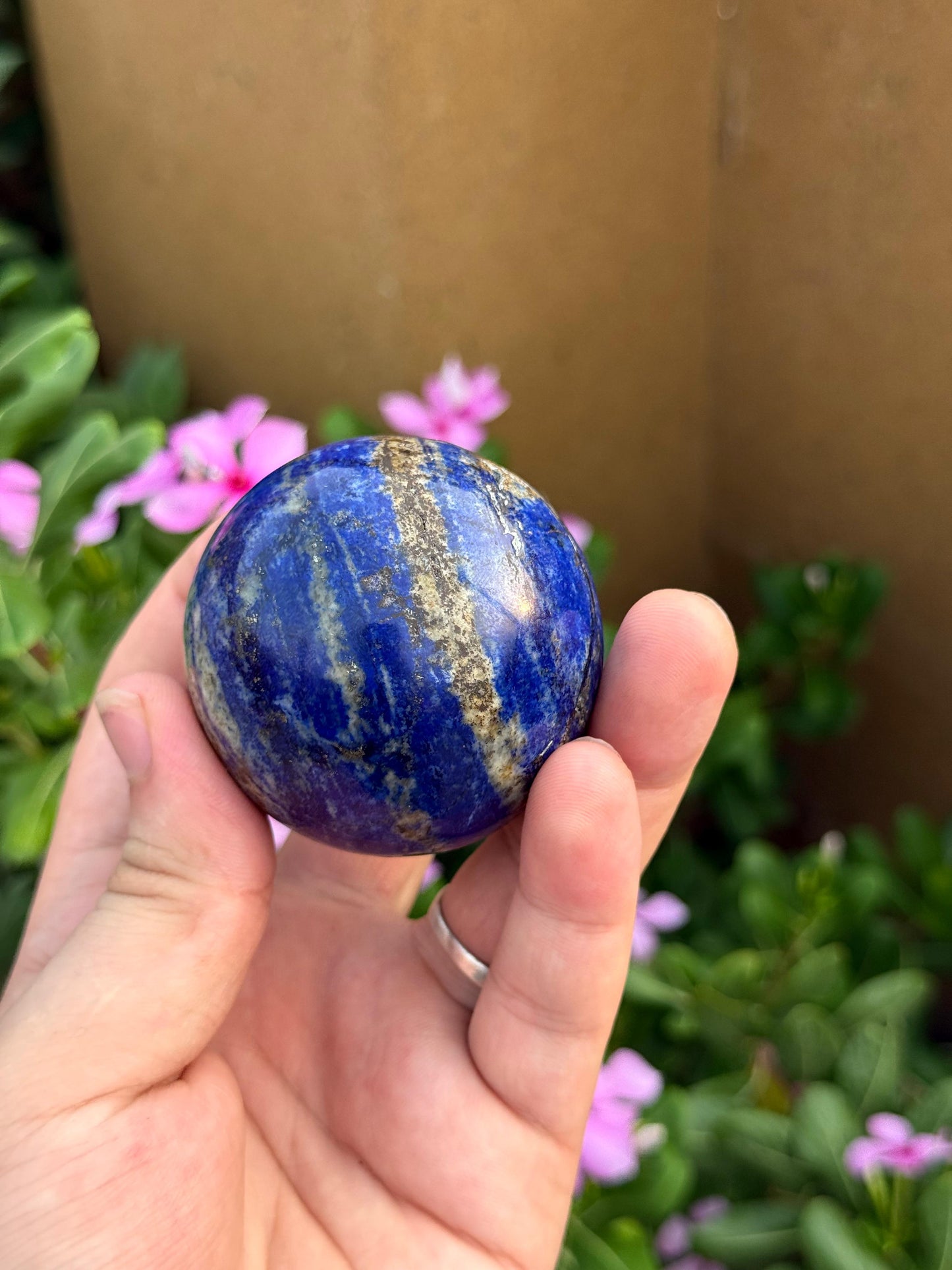 Natural Afghan Lapis Lazuli Sphere 270g 55 mm Diameter Origin Afghanistan