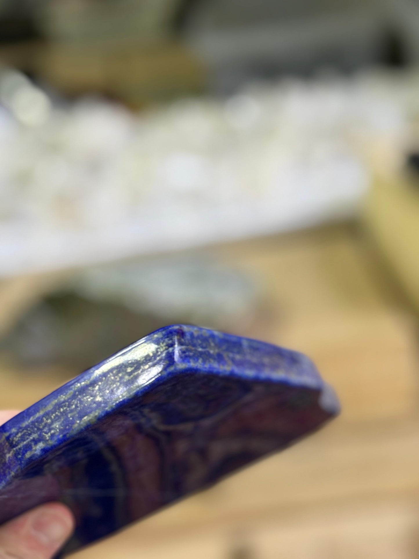 Premium Lapis Lazuli Crystal: Hand Carved 1065g Polished Stone for Healing