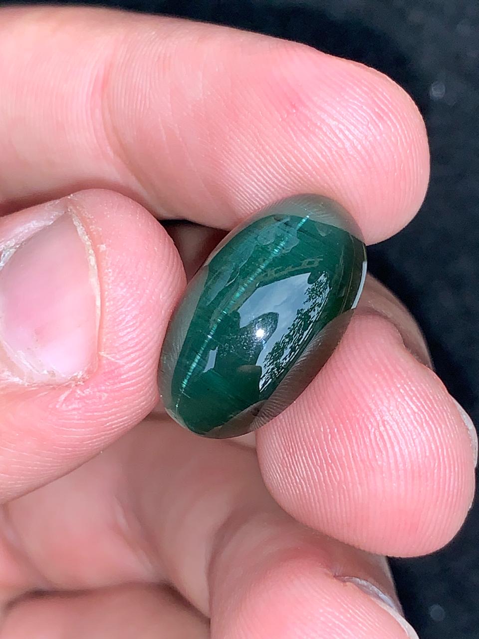 Natural Green Tourmaline Cat’s Eye 9.50g Oval Cabochon Untreated Gemstone for Custom Jewelry or Collection