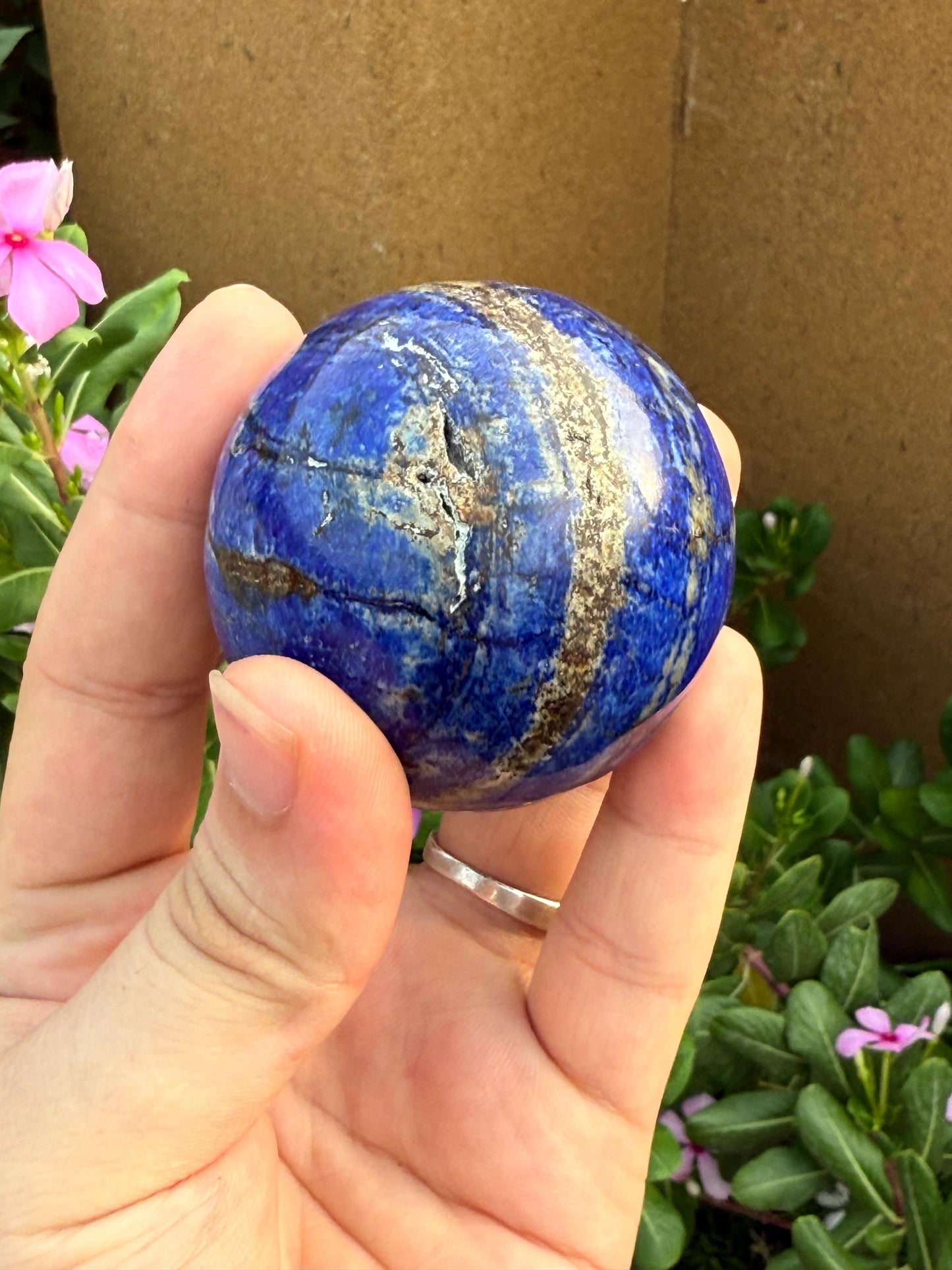 Natural Afghan Lapis Lazuli Sphere 270g 55 mm Diameter Origin Afghanistan
