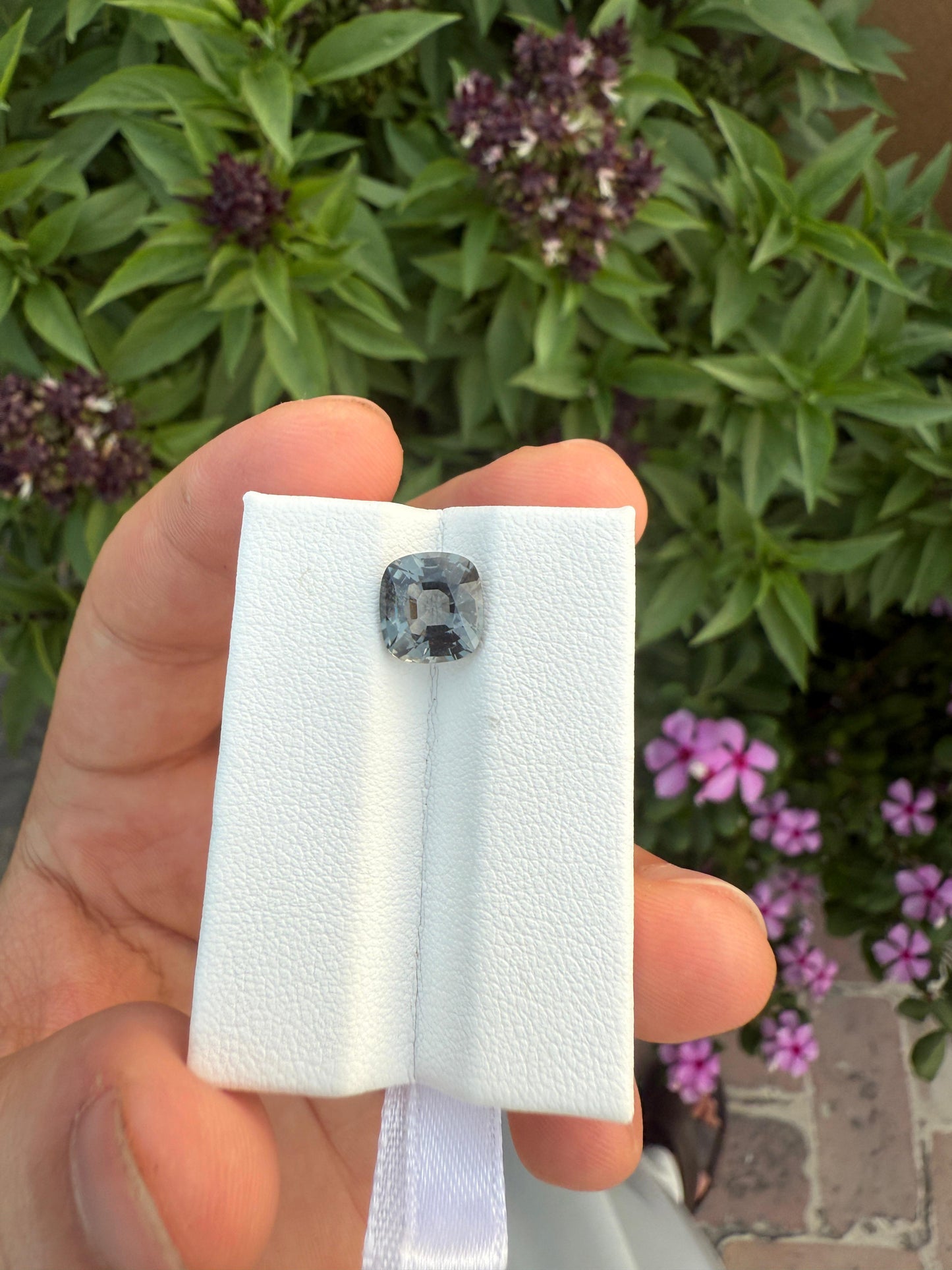 Natural Grey Spinel Cushion Cut 3.36 Carat Untreated Burma Spinel Brilliant Loose Gemstone for Custom Fine Jewelry