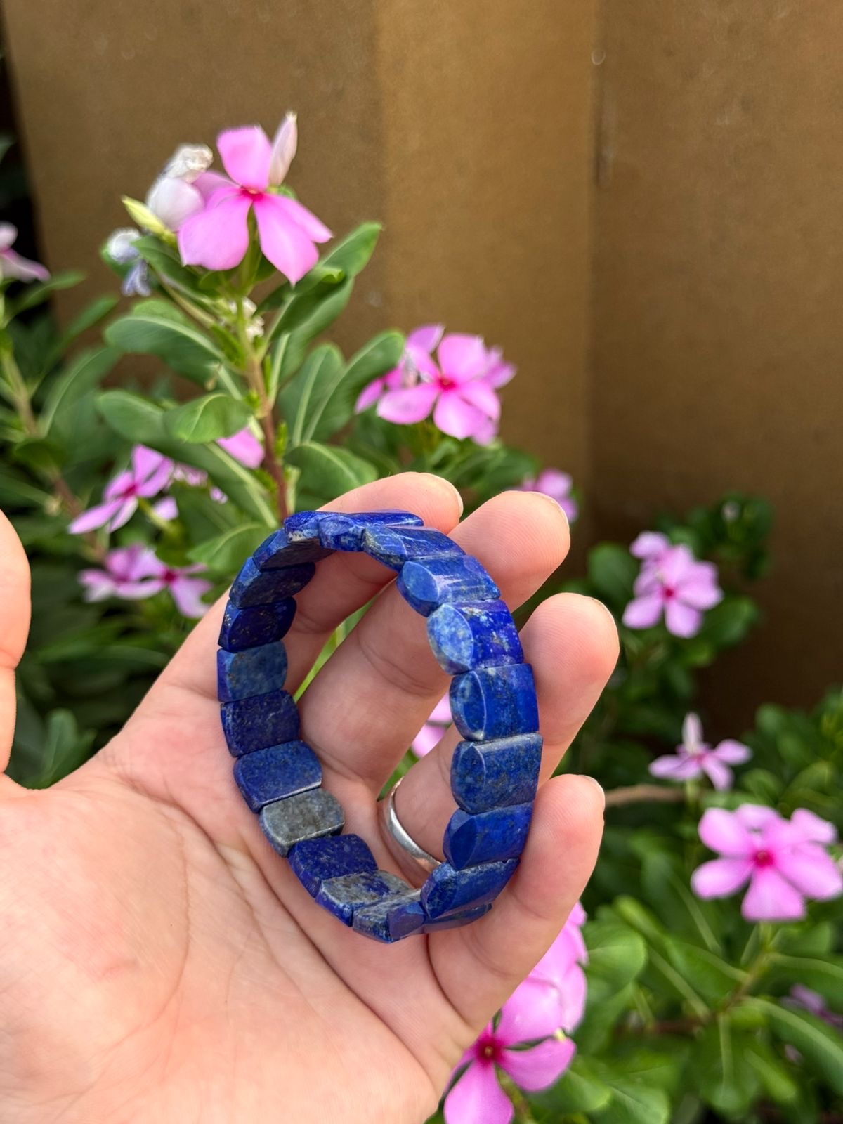 Natural Afghan Lapis Lazuli Bracelet 40g Bead Size 16.4 x 10.5 x 4.7 mm Origin Afghanistan