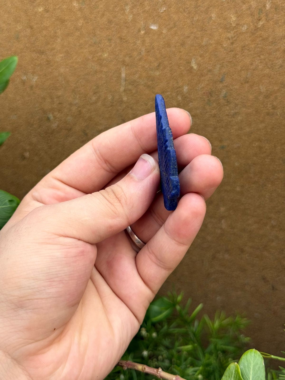 Natural Afghan Lapis Lazuli Leaf Carving 11.55g 52.6 x 28.9 x 4.8 mm Origin Afghanistan