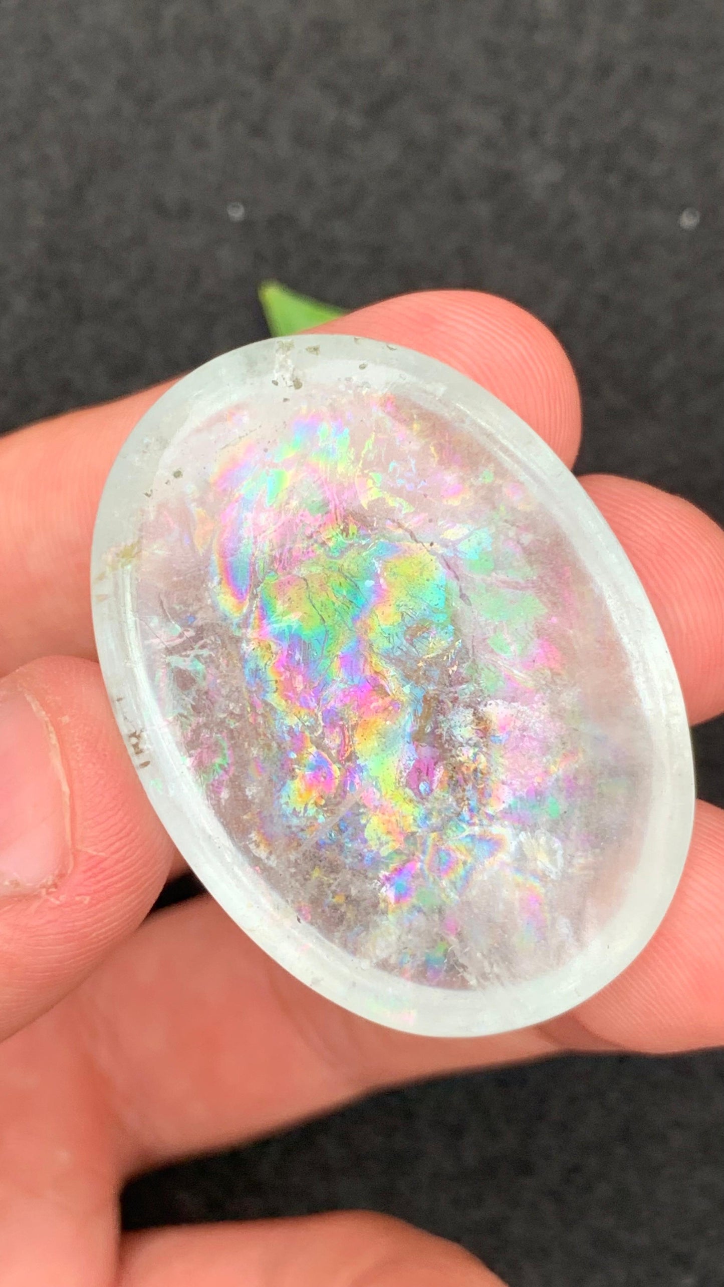Natural Rainbow Aquamarine Cap 116 Ct Large Polished Gemstone for Jewelry Design or Collector Display Untreated Crystal Specimen