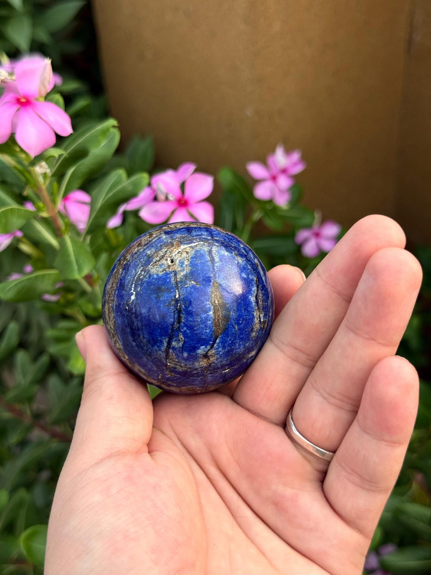 Natural Afghan Lapis Lazuli Sphere 270g 55 mm Diameter Origin Afghanistan