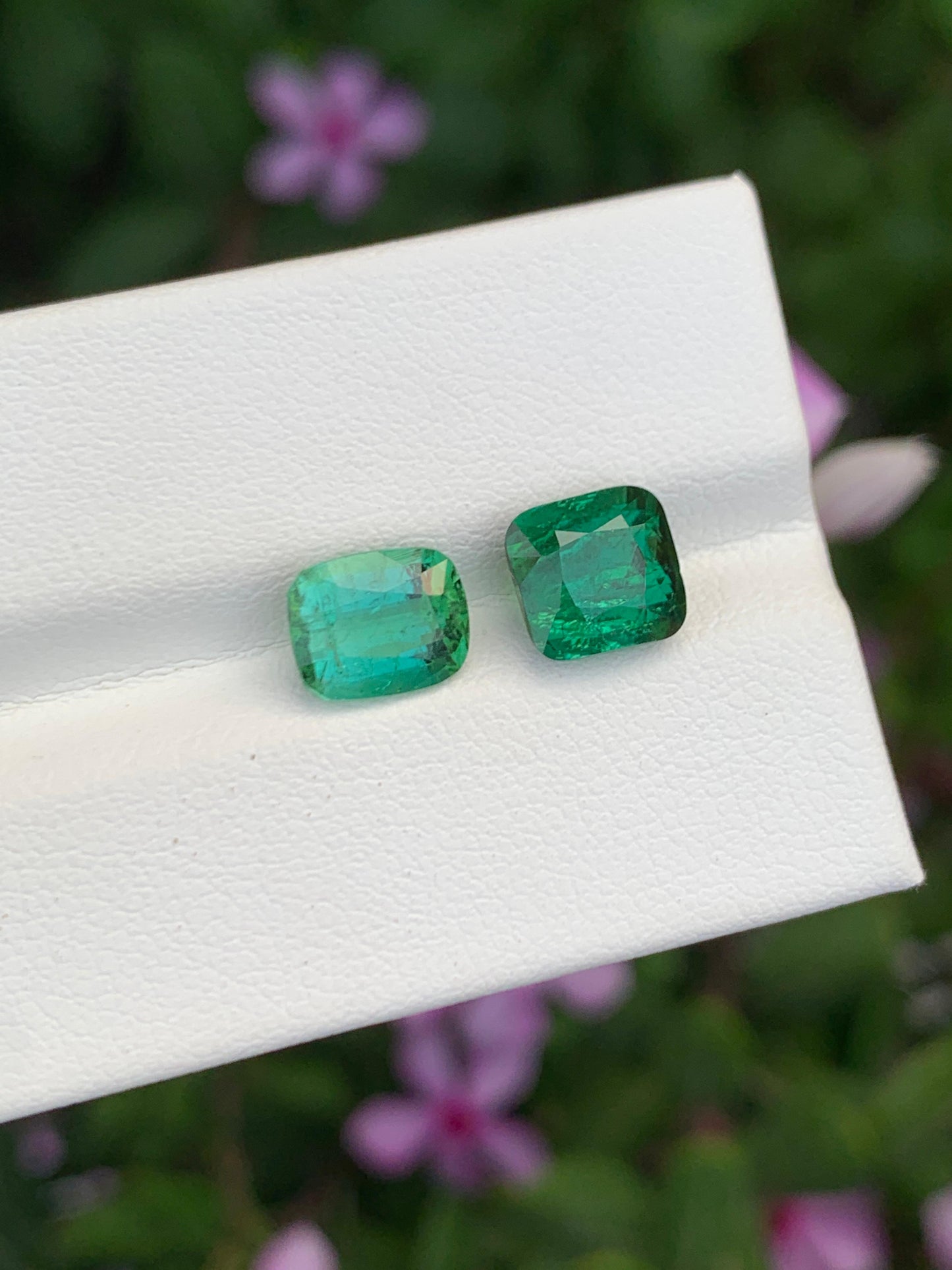 Natural 4.65 Ct Tourmaline Pair Green Faceted Gemstones Loose Stones for Jewelry