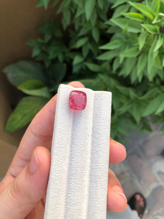 Natural Red Tourmaline Gemstone 8.80ct  Faceted Afghan Crystal  Untreated Loose Stone for Jewelry  Healing