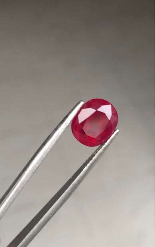 Vivid Red Natural 4.91 CT Ruby Afghanistan Certified Untreated Oval Gemstone
