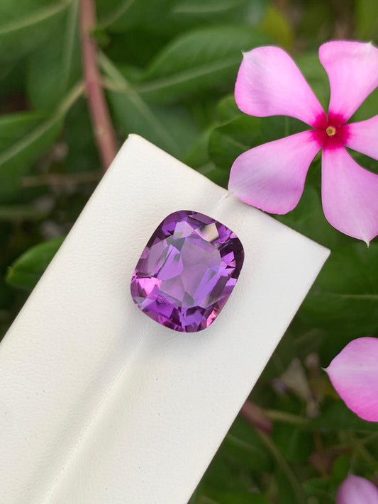 Natural Amethyst Deep Purple 13.35 Ct  Faceted Gemstone Loose Stone for Jewelry