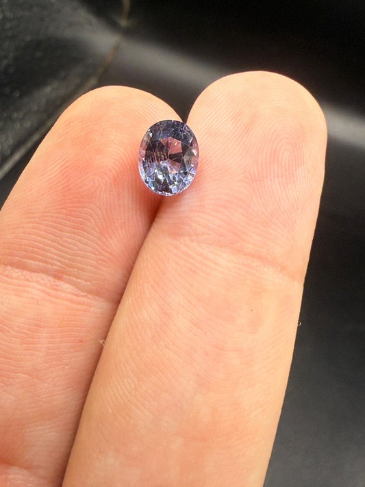 Natural Violet Spinel Oval Gemstone 2.08 Carat Bluish Violet Brilliant Cut Untreated Certified Tanzanian Loose Gemstone for Fine Jewelry