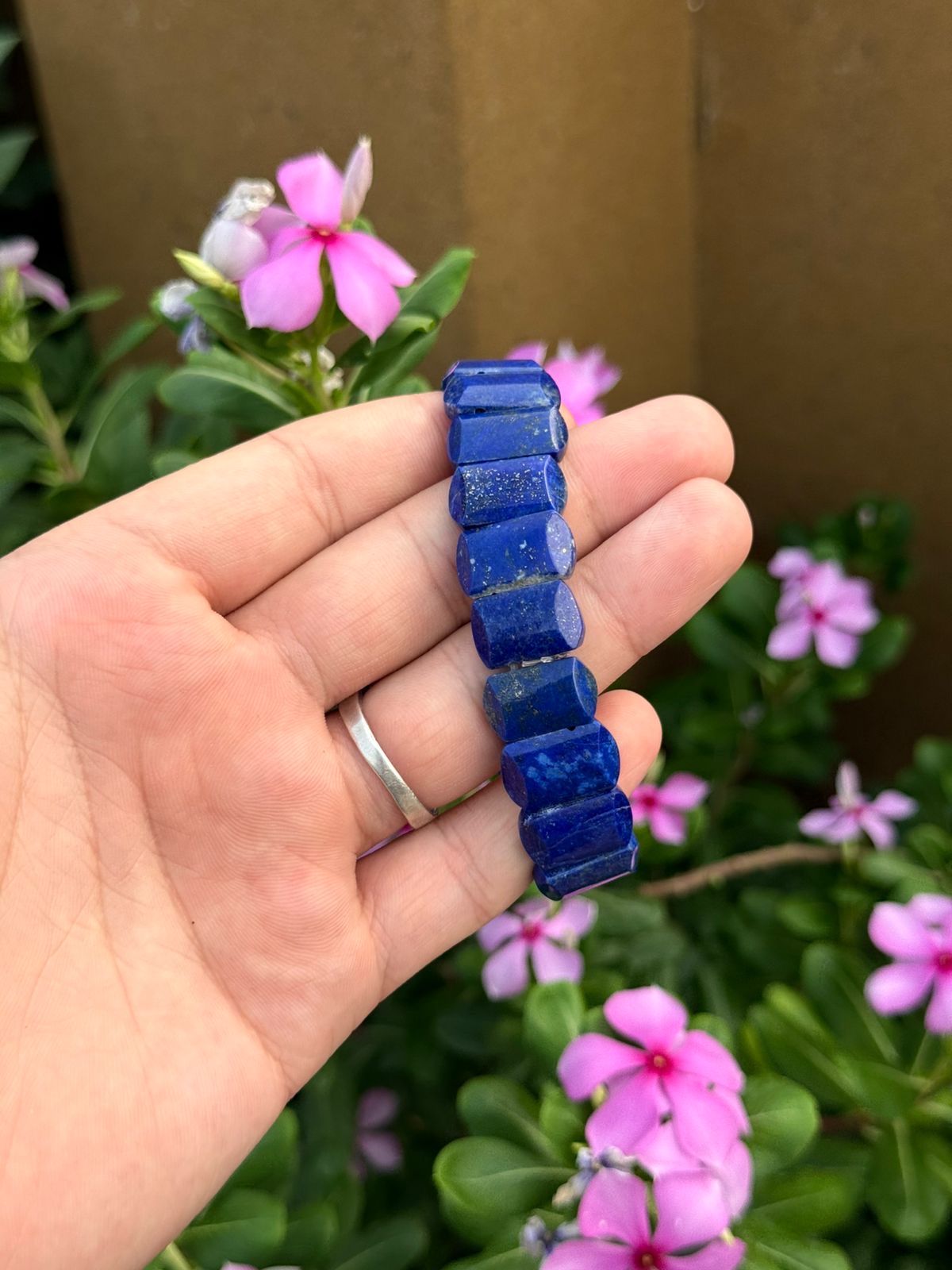 Natural Afghan Lapis Lazuli Bracelet 40g Bead Size 16.4 x 10.5 x 4.7 mm   Origin Afghanistan