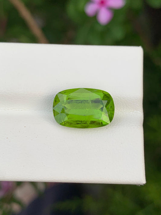 Natural Peridot 7.65 Ct Vivid Green Faceted Gemstone Loose Stone for Jewelry