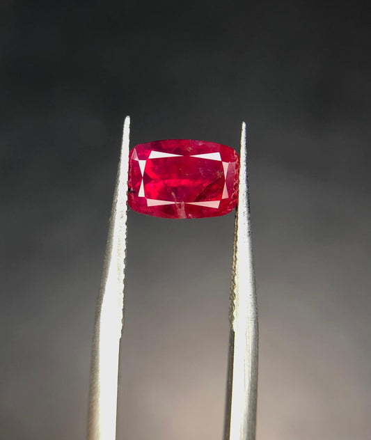 Natural Ruby  1.45 ct Cushion Cut  Untreated Red Gemstone from Afghanistan  Loose Stone for Jewelry  Collectors