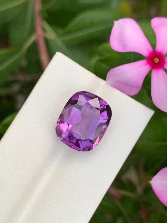 Natural Amethyst Deep Purple 13.35 Ct  Faceted Gemstone Loose Stone for Jewelry