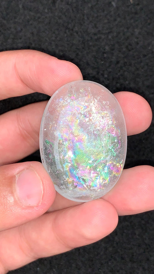 Natural Rainbow Aquamarine Cap 116 Ct Large Polished Gemstone for Jewelry Design or Collector Display Untreated Crystal Specimen