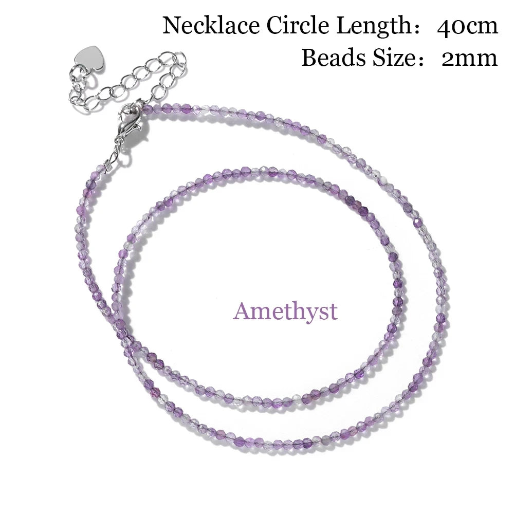 Minimalism Lapis Lazuli Small Beads Necklaces Fashion Natural Stone Unakites Labradorites Necklaces Choker For Female Yoga Gifts