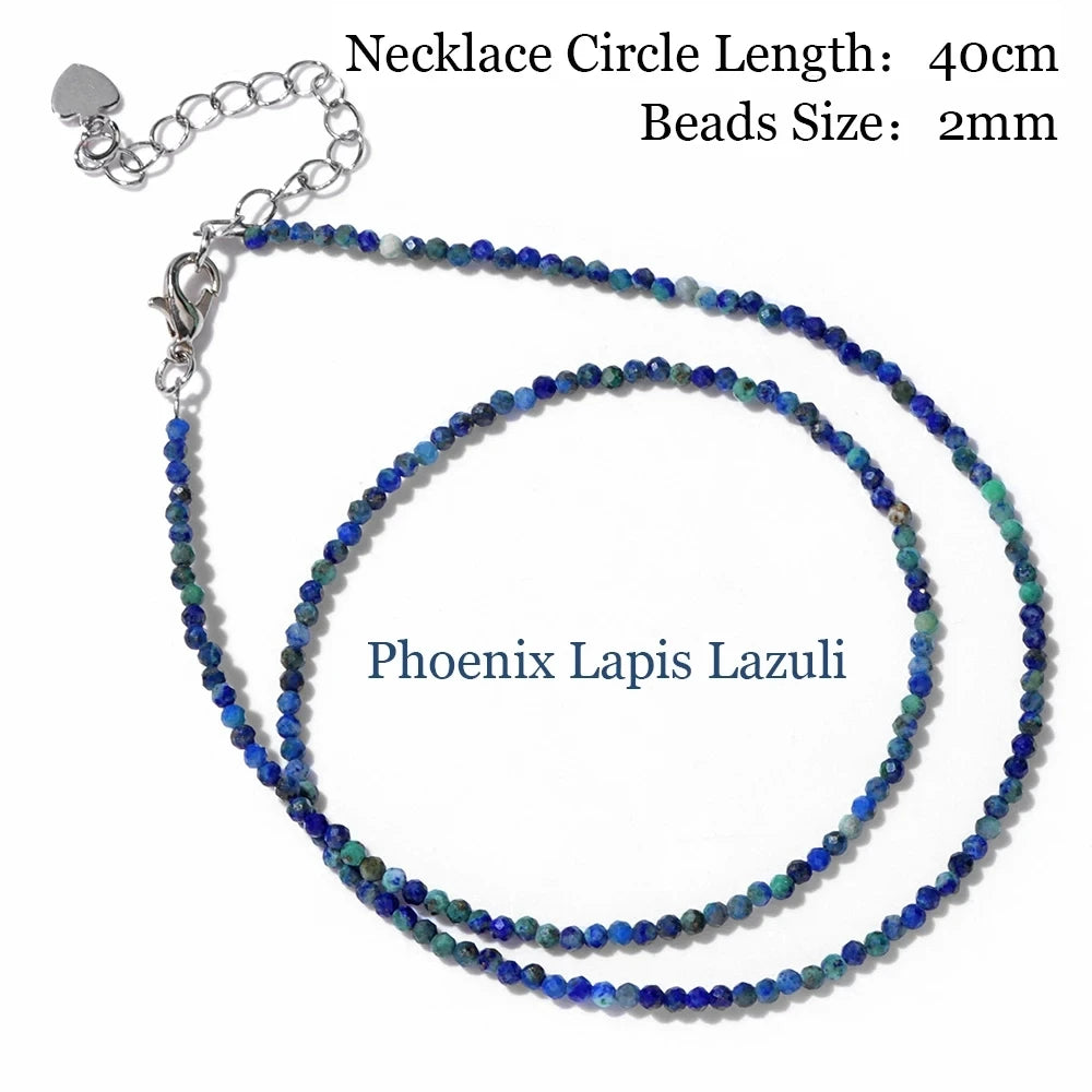 Minimalism Lapis Lazuli Small Beads Necklaces Fashion Natural Stone Unakites Labradorites Necklaces Choker For Female Yoga Gifts