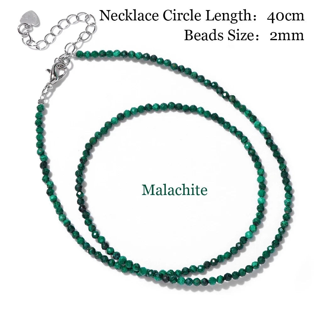 Minimalism Lapis Lazuli Small Beads Necklaces Fashion Natural Stone Unakites Labradorites Necklaces Choker For Female Yoga Gifts