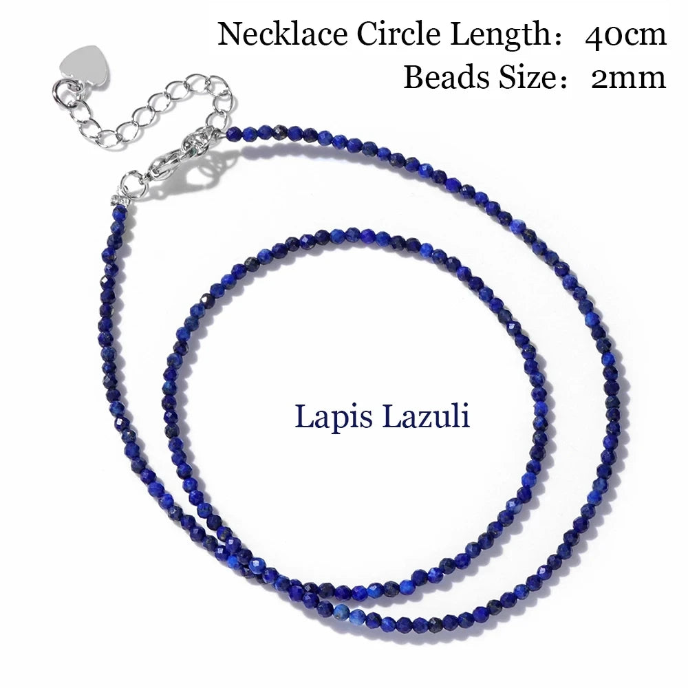 Minimalism Lapis Lazuli Small Beads Necklaces Fashion Natural Stone Unakites Labradorites Necklaces Choker For Female Yoga Gifts