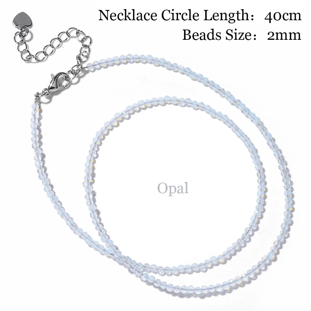 Minimalism Lapis Lazuli Small Beads Necklaces Fashion Natural Stone Unakites Labradorites Necklaces Choker For Female Yoga Gifts