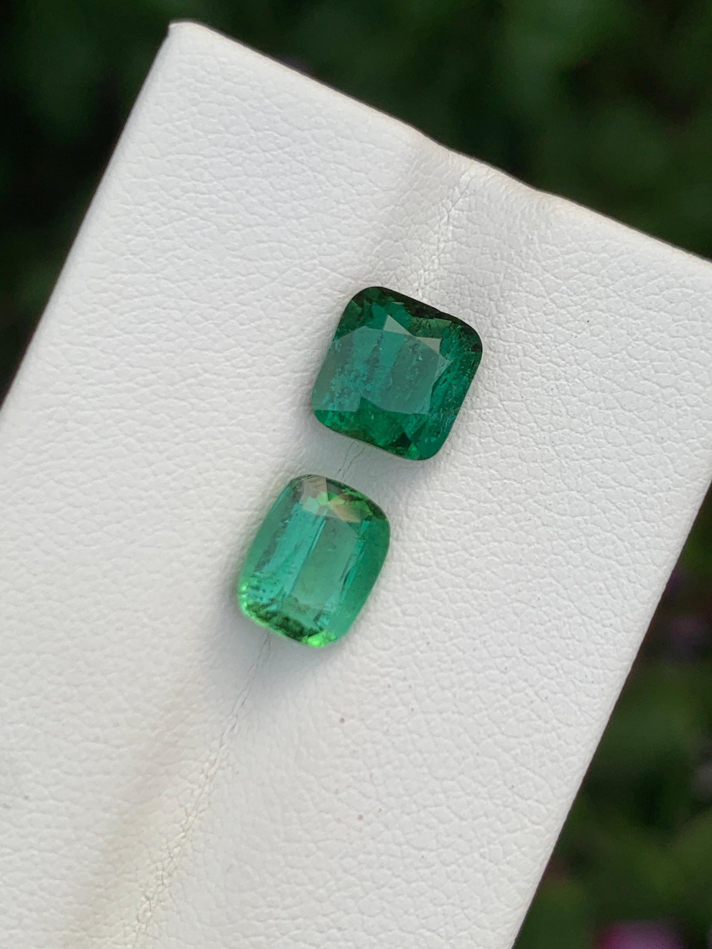 Natural 4.65 Ct Tourmaline Pair Green Faceted Gemstones Loose Stones for Jewelry