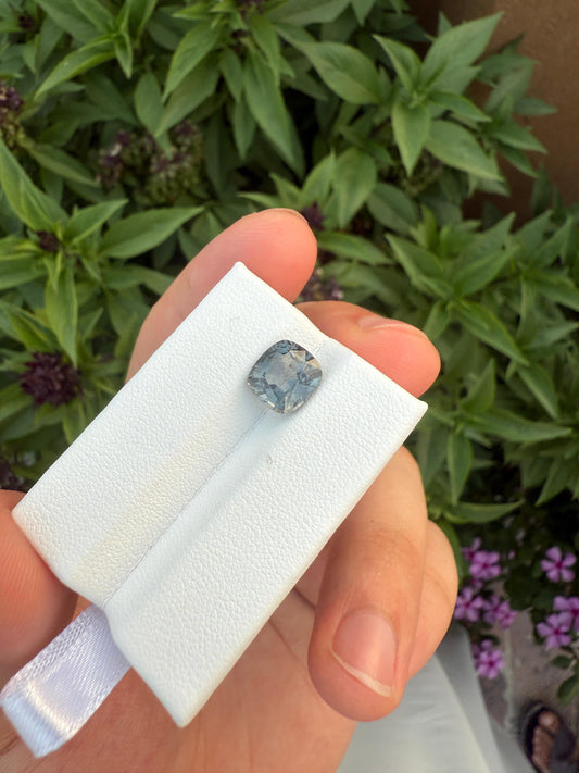 Natural Grey Spinel Cushion Cut 3.36 Carat Untreated Burma Spinel Brilliant Loose Gemstone for Custom Fine Jewelry